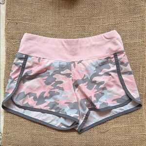 Justice Pink and Gray Camo Athletic Shorts
